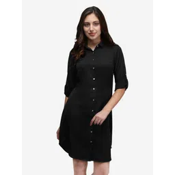 V&M Black Crepe Shirt Dress-picture-24