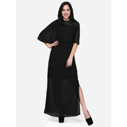 V&M Black Georgette Maxi Dress-picture-26