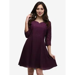 V&M Burgundy Crepe Dress-picture-14
