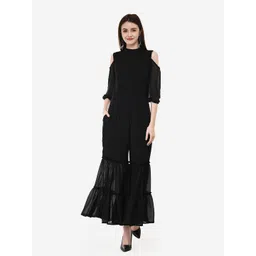 V&M Round Neck Cold Shoulder Sleeves Basic Jumpsuit-picture-18