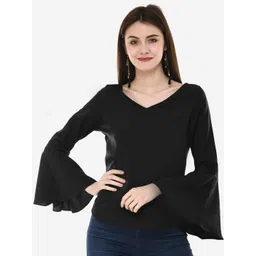 V&M Women Black Crepe Top-picture-42