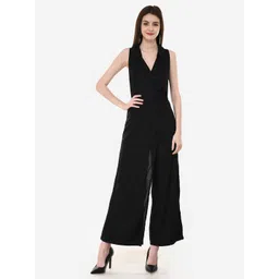 V&M Women Black Solid Basic Jumpsuit-picture-23