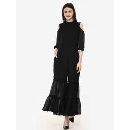 V&M Women Black Solid Jumpsuit-picture-37