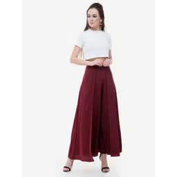 V&M Women Maroon Palazzos-picture-23