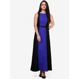 V&M Women's Colourblocked Crepe Maxi Dress-picture-17