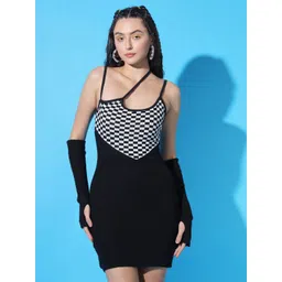 VANGULL Women Checked Bodycon Dress-picture-23