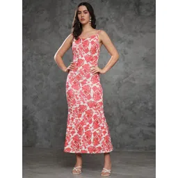 VANGULL Women Floral Printed Shoulder Straps Maxi Dress-picture-15