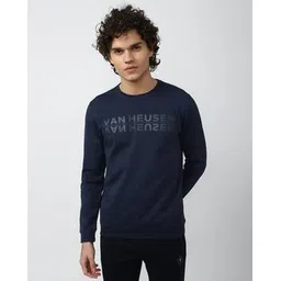 vanheusen flex Typographic Print Round-Neck Sweatshirt-picture-14