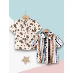 vani couture Boys Shirt Checkered, Printed Casual Short Sleeve Shirts Pack of 2-picture-36
