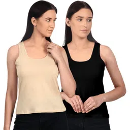 vanila Women Beige, Black Camisole-picture-37