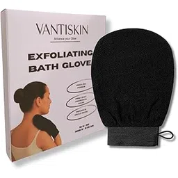 Vantiskin Black Exfoliating Glove for Body Scrub | Tan Removal Mitt | Deep Cleansing Bath Glove | Reusable Skin Exfoliator for Smooth & Glowing Skin-picture-52