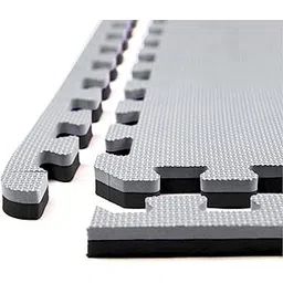 VAQUITA® Puzzle Exercise Mat | 100cm x 100cm | Reversible Interlocking Gym & Yoga Mat | Kabaddi & Play Mat (BLACK & GREY, 30MM- 8 MATS)-picture-24