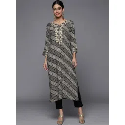 Varanga Black & Grey Printed Straight Kurta-picture-37