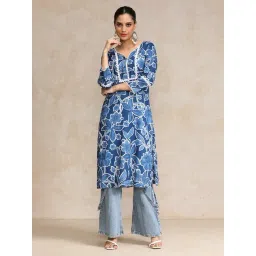 Varanga Blue Cotton Printed Kurta-picture-30