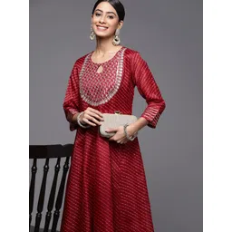 Varanga Dark Red Gota Patti Embroidered Festive Wear Anarkali Kurta-picture-12
