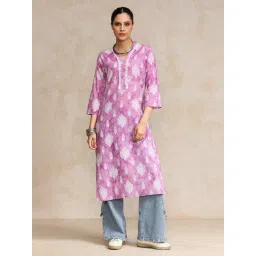 Varanga Lavender Cotton Printed Kurta-picture-44