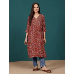 Varanga Maroon Cotton Printed Kurta-picture-13