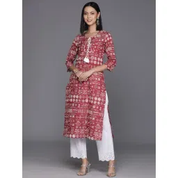 Varanga Maroon Cotton Printed Straight Kurta-picture-16