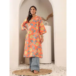 Varanga Orange Printed Kurta-image-8