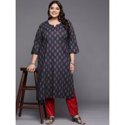 Varanga Plus Size Women  Pure Cotton Ethnic Motifs Printed Kurta-picture-14