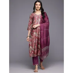 Varanga Printed Sequinned Kurta With Trousers & Dupatta-picture-24