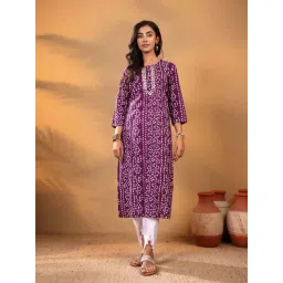 Varanga Purple Cotton Printed Kurta-picture-42