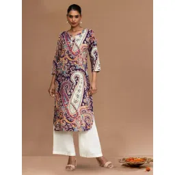 Varanga Purple Cotton Regular Fit Printed Kurta-picture-17