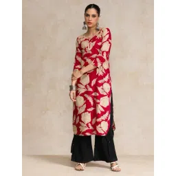 Varanga Red Cotton Printed Kurta-picture-17