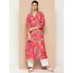 Varanga Red Floral Print Straight Kurta-picture-41