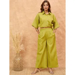 Varanga Shirt-Neck Short-Sleeve Shirt With Trouser Co-Ords-picture-25