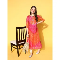 Varanga Women Bandhani Embellished Indie Prints Kurta-picture-23