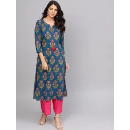 Varanga Women Blue Mirror Work Anarkali Kurta-picture-40