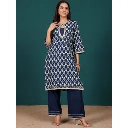 Varanga Women Ethnic Motifs Printed Regular Pure Cotton Kurta with Trousers & With Dupatta-picture-25