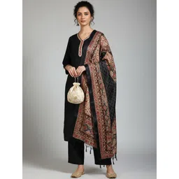 Varanga Women Ethnic Motifs Regular Thread Work Kurta with Palazzos & With Dupatta-picture-15