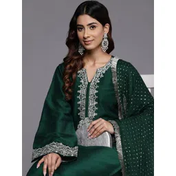 Varanga Women Floral Embroidered Regular Kurta with Trousers & With Dupatta-picture-22