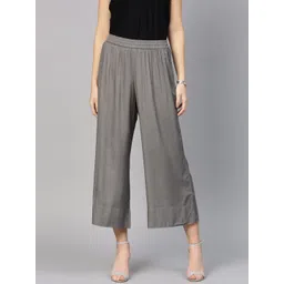 Varanga Women Grey Solid Wide-Leg Palazzo-picture-41