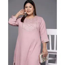 Varanga Women Mauve Yoke Design Gotta Patti Crepe Kurta-picture-45