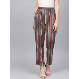 Varanga Women Multicoloured Striped Straight Palazzos-picture-33