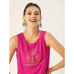 Varanga Women Pink Embroidered Top-image-29