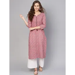 Varanga Women Pink Floral Printed Cotton Kurta-picture-21