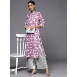 Varanga Women Purple & White Ethnic Motifs Printed Kurta-picture-14
