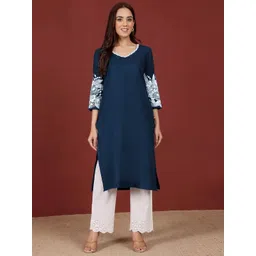 Varanga Women Thread Work Grandeur & Majestic Artwork Cotton Kurta-picture-21