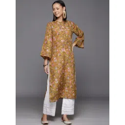 Varanga Yellow Floral Print Straight Kurta-picture-38