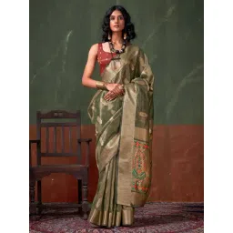 Vardha Green Woven Saree With Unstitched Blouse-picture-23