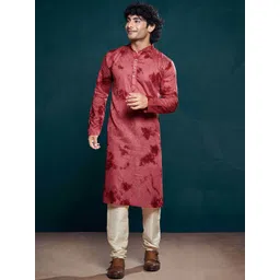 Vardha Men Geometric Thread Work Handloom Pathani Kurta-picture-30