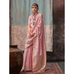 Vardha Pastel Pink Woven Saree With Unstitched Blouse-picture-34