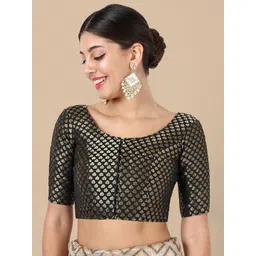 Vardha Woven Design Brocade Detail Saree Blouse-picture-12
