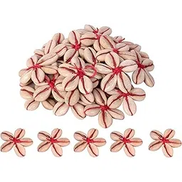 VARDHMAN PRANSUNITA Sea Shells Kowrie Hand Made Flowers,15 pcs, Size 4.5 cm x 4.5 cm, Red Color, Used in Dresses,Suits, Home Decor, Art & Craft, Gift Wrapping-picture-23