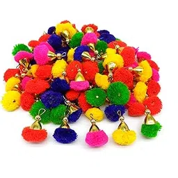 vardhman PRANSUNITA Multicolor Pom Pom Tassels - 50 pcs, for Making Earrings, Jewelry, caps, Toran Making, Dress Borders, Crafts & Clothing Sewing Accessories- Size – 25 mm-picture-9