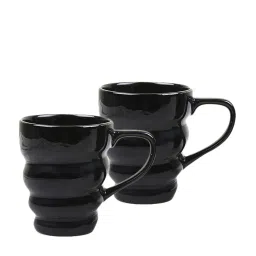 vareesha Ebony 200ml Black Ceramic (Set of 2) Coffee Mug image 2